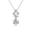 Perfect White 1 Carat GRA Moissanite 925 Sterling Silver Crown Pendant Necklace Fine Jewelry for Women Destiny Jewellery
