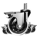 Replacement Universal 11x22mm 3" Insert Rod PU Caster Swivel 50kg Load Capacity Roller Bearing Durable Furniture Living Room MegaBDM