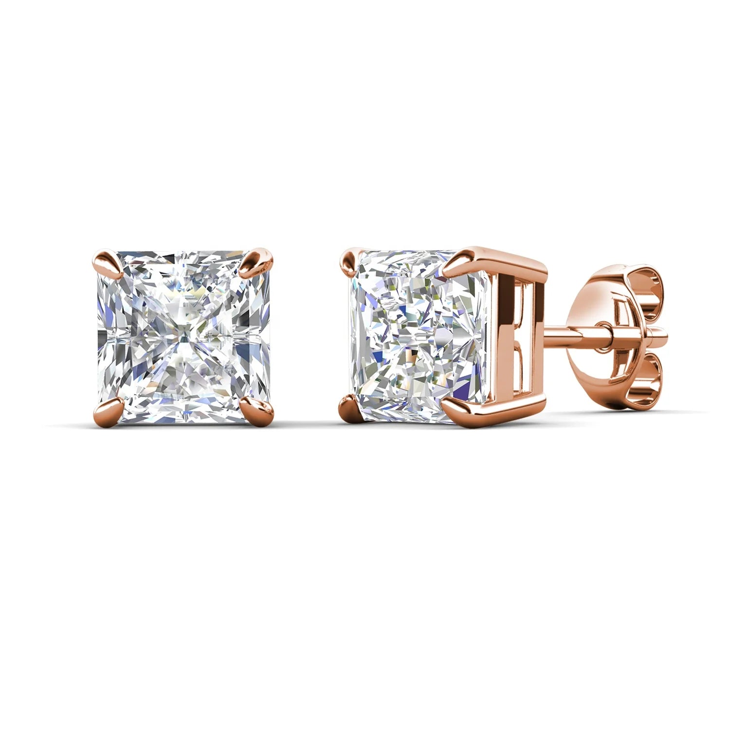 2023 Trending Ice Crushed Stone 925 Sterling Silver Radiant Cut Solitaire Stud Earrings Fine Women Jewelry Destiny Jewellery
