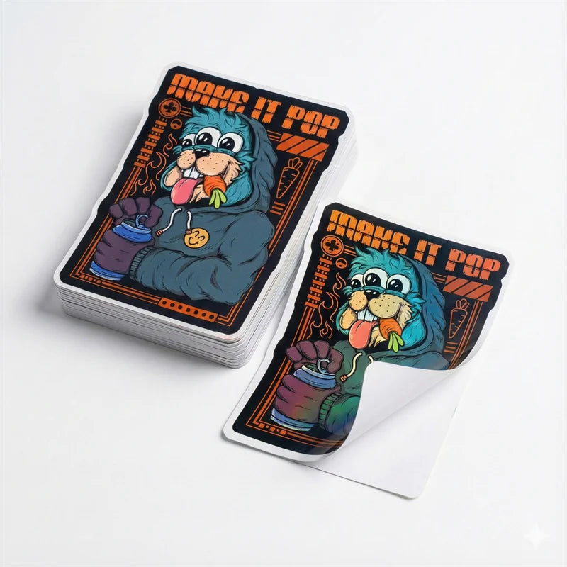 Customized Printed Cartoon Holographic Die-Cut Labels Stickers Personalized Glossy Waterproof Die-Cut Stickers