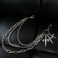 Men Trousers Metal the Sword Three Layer Chain Hip-hop Punk Style Pants Waist Belt Key Chain Trendy Accessories