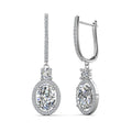 VVS 2.0CT Lab Grown Moissanite Diamond Custom Fine Jewelry 925 Silver Huggie Drop Oval Cut Earrings for Women Destiny Jewellery