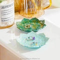 Modern Sky Blue Mandala Art Ceramic Jewelry Tray 10x10cm for Home Decoration and Shop Display