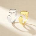 QIKU Minimalist Daily Wear Women Ring Opening Adjustable Gold/Silver Color Copper Jewelry Accessories Unisex Gift Dropshipping