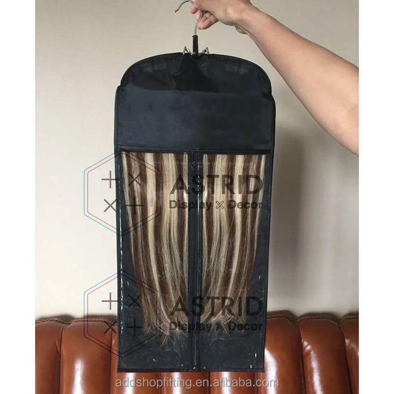 Astrid 29 X 60 cm Oxford Fabric Hanger Wig Hair Extension Bag Custom Logo Single Eco-friendly Space Saving for Wardrobe Bathroom