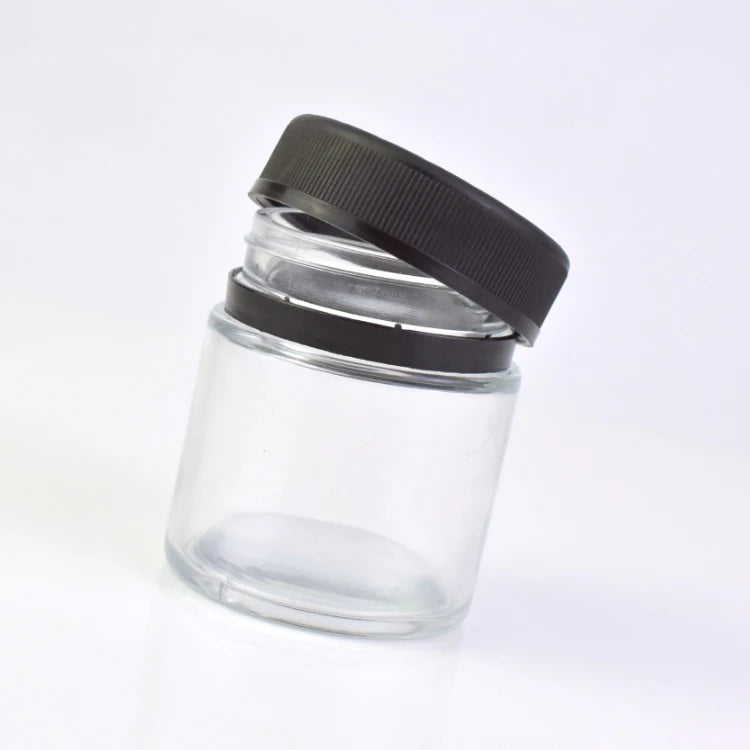 Custom Colored Glass Jar with Tamper-Evident Band and Plastic/Aluminum Cap Food Grade Airtight Sealed Storage Jar for Candy