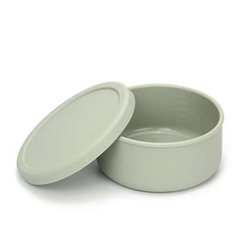 100% Food Grade Silicone Round Bowl with Durable Lid BPA-Free Portable Dishwasher Microwave Safe Fridge for Pets Dog Cat Feeder