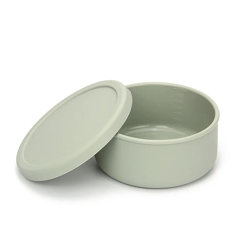 100% Food Grade Silicone Round Bowl with Durable Lid BPA-Free Portable Dishwasher Microwave Safe Fridge for Pets Dog Cat Feeder MegaBDM