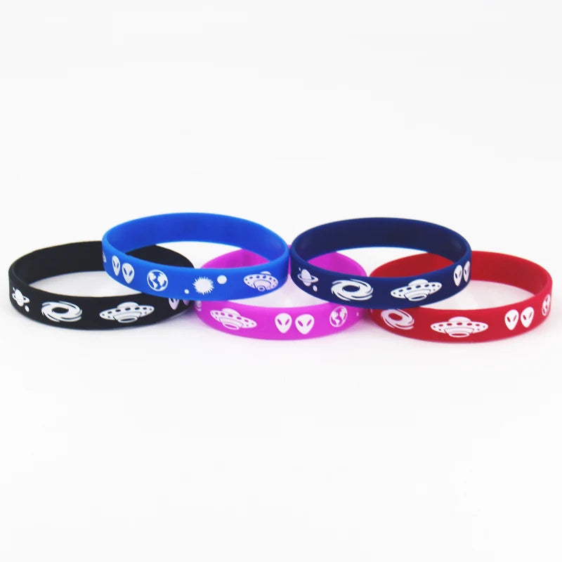Creative Custom logo Printing Cartoon Space Theme Silicone Wristband Rubber Material Suitable for Events