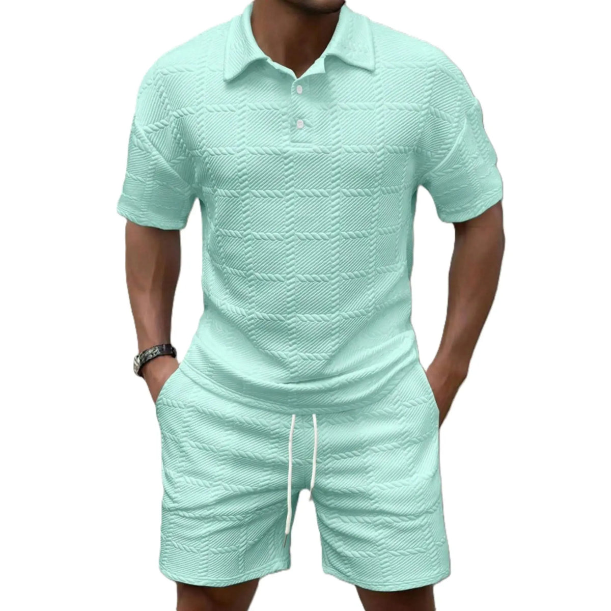 OEM Custom Factory Direct American Style Men's Summer Casual Two-Piece Set Solid Color Plus Size 5 Colors T Shirt & Shorts Set MegaBDM