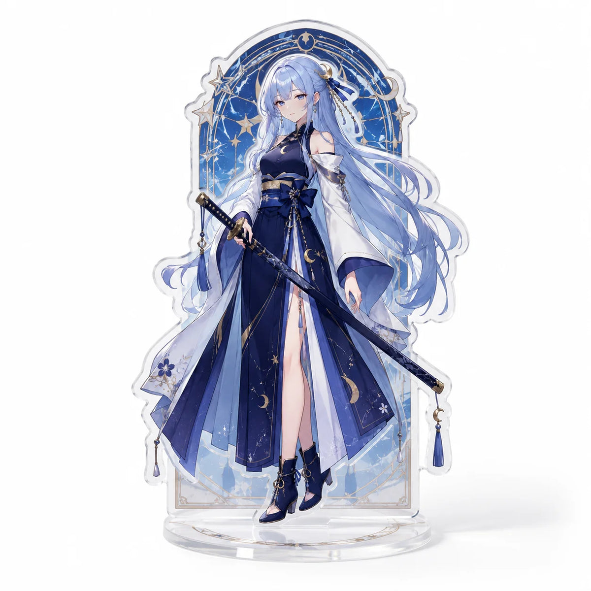 Custom Double-sided Printed Anime Acrylic Standee with Wavy Edgespersonalized Tabletop Display Featuring Game Characters. MegaBDM
