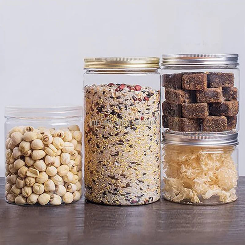 Custom Round PET Container / Plastic PET Bottle for Food Storage