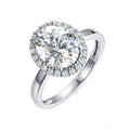 Good Quality 3 Carat Oval Cut GRA Moissanite Diamond Halo Statement 925 Silver Engagement Ring for Women Destiny Jewellery