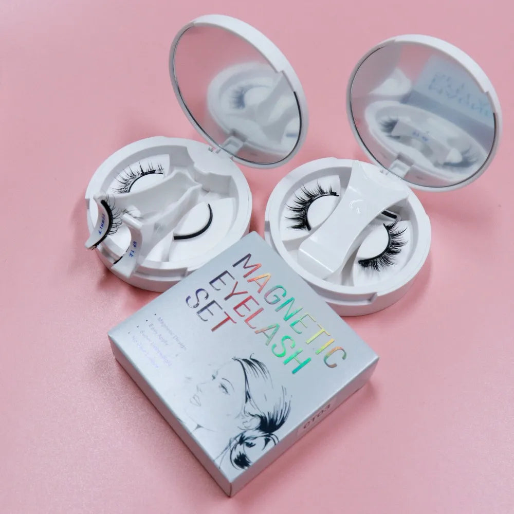 Custom Handmade Magnetic Eyelashes Design Fiber Super Light Weight Cluster Anchor Strong Magnetic Easy Apply No Glue No Eyeliner