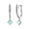 2022 New Natural Gemstone Jewelry 925 Sterling Silver Sky Blue Topaz Casual Dangle Huggie Earrings for Women Destiny Jewellery