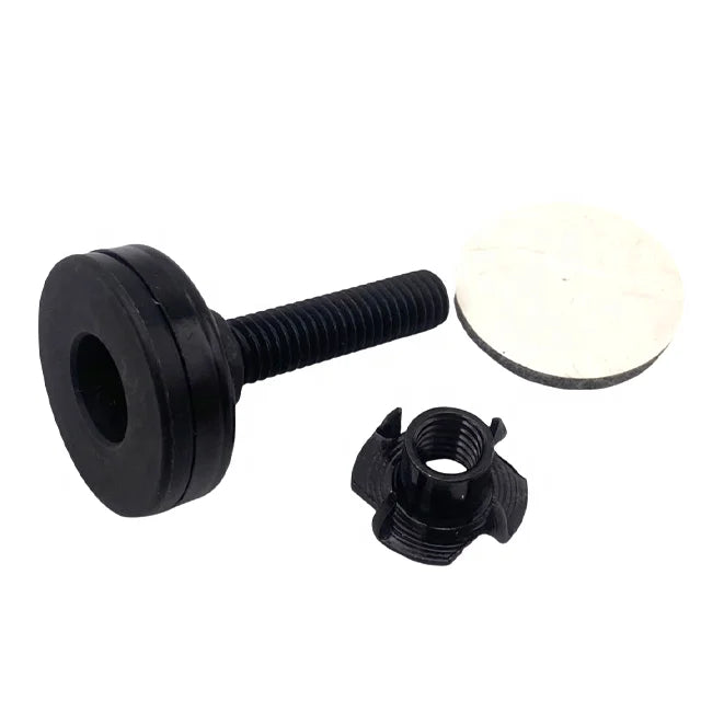 Carbon Steel SS304 Black Oxide 3/8-16 Inch Thread Heavy Duty Furniture Leg Adjustable T-type Four-prong Nut and Bolt Kit