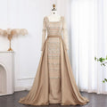 Jancember LSZ238A Beautiful Dubai Mermaid Evening Prom Dresses With Train