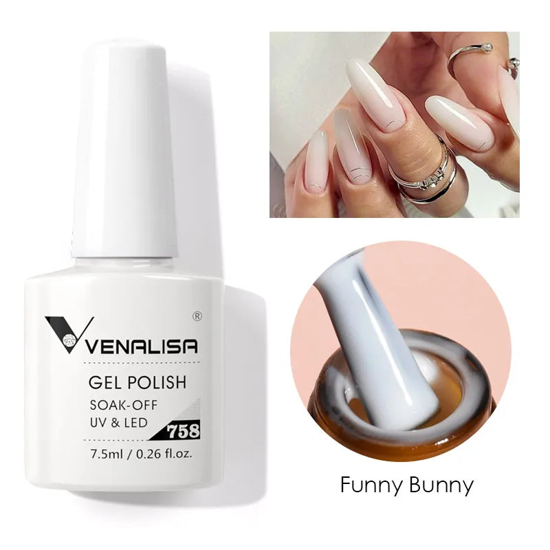 2026 Hot Sale Venalisa Uv Led Milky White Colors Gel Nail Polish Natural Color Private Your Label Nail Polish Lacquer Varnish MegaBDM