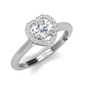 Perfect White Moissanite Lab Created Diamond Sterling Silver Heart Small Tiny Engagement Ring for Women Destiny Jewellery