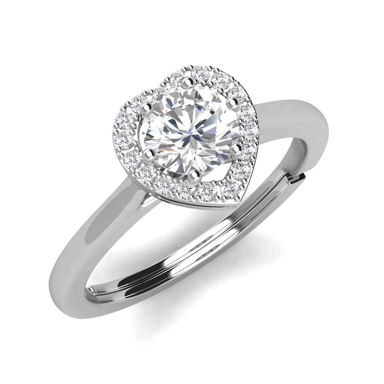 Perfect White Moissanite Lab Created Diamond Sterling Silver Heart Small Tiny Engagement Ring for Women Destiny Jewellery