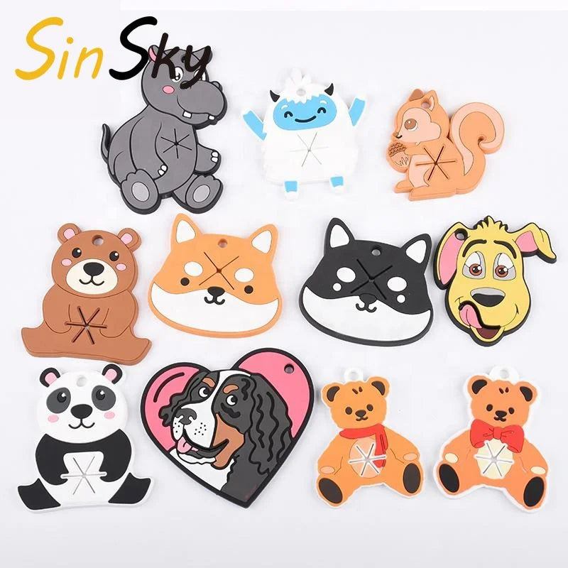 SinSky Hot Sale Hands Free Avocado Dog Waste Bag Holder Dispenser Leash Clip Carrier PVC Silicone Dog Poop Bag Holder
