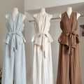 Summer Women's Roman Sets Sleeveless Tunic Bandage Top And High Waist Set Jogging Suits Wholesale