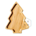 Eco Friendly Rustic Bamboo Wood Christmas Tree Serving Tray 28X20CM for Commercial Use
