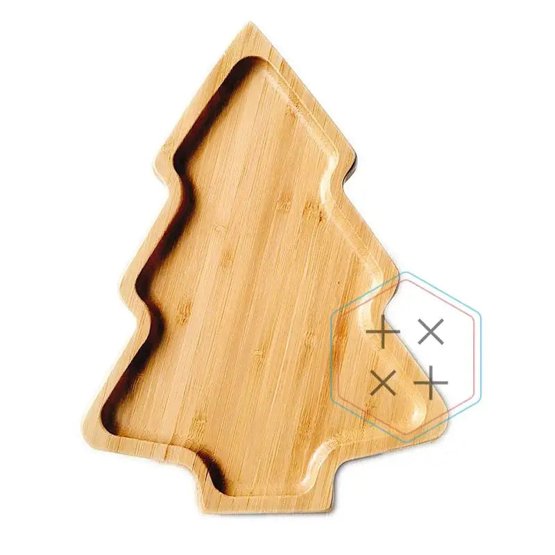 Eco Friendly Rustic Bamboo Wood Christmas Tree Serving Tray 28X20CM for Commercial Use