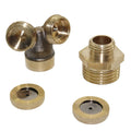 2 Holes Brass Misting Nozzles 1/2" Thread Agricultural Humidification Atomizing Spray Nozzle Lawn Garden Sprinkler MegaBDM