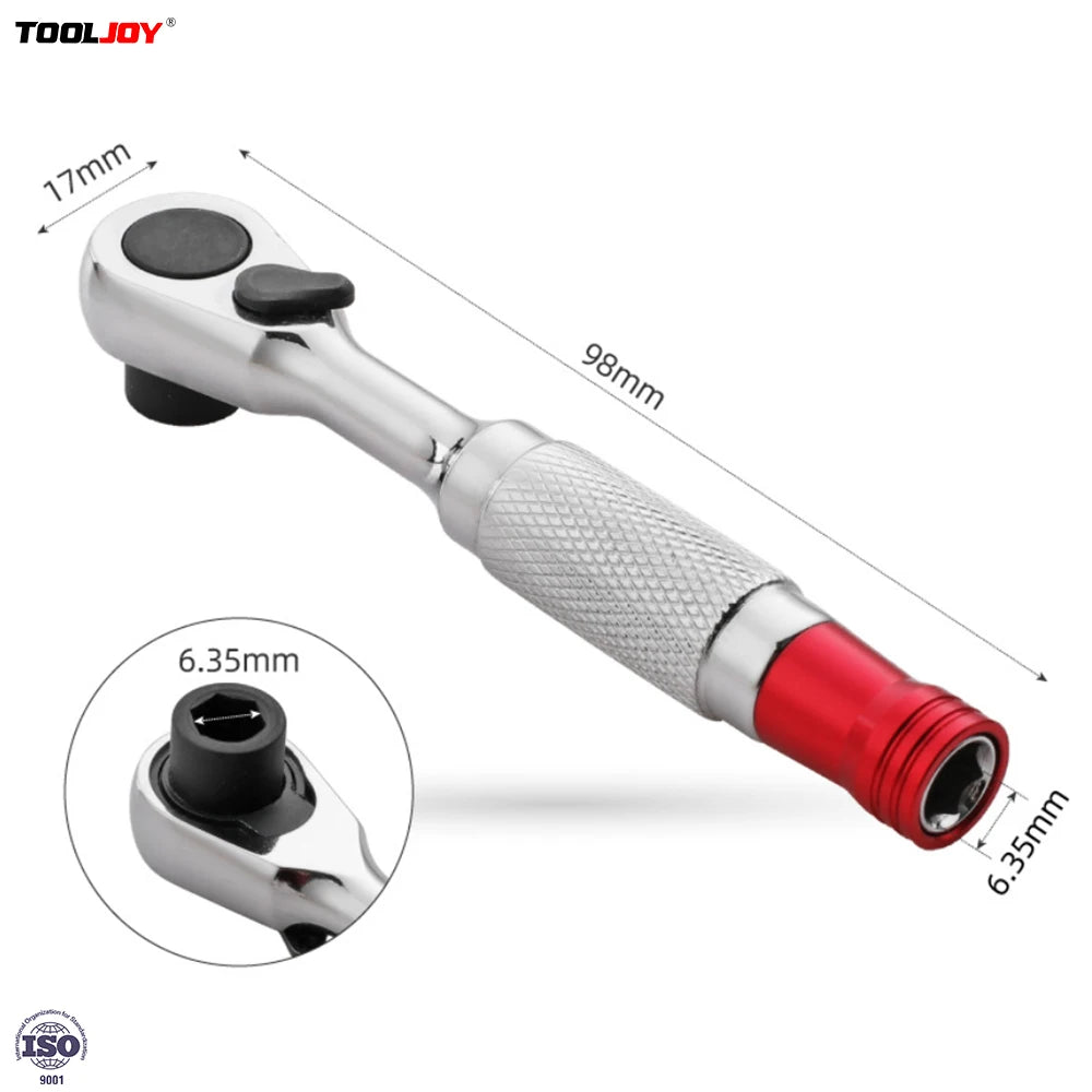 Mini Ratchet Wrench Multiple Specifications 1/4" & 3/8" Drive Compact Reversible Ratchet Handle