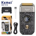 Kemei Rechargeable Shaver for Men Triple Blade Reciprocating Beard Razor Face Care Multifunction Strong Trimmer KM-T410