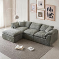 Oversized L Shaped Sleeper Sofa Bed Modern Cloud Style Chenille Upholstered Sectional Couch Deep Seat Sponge Filled Sofa MegaBDM