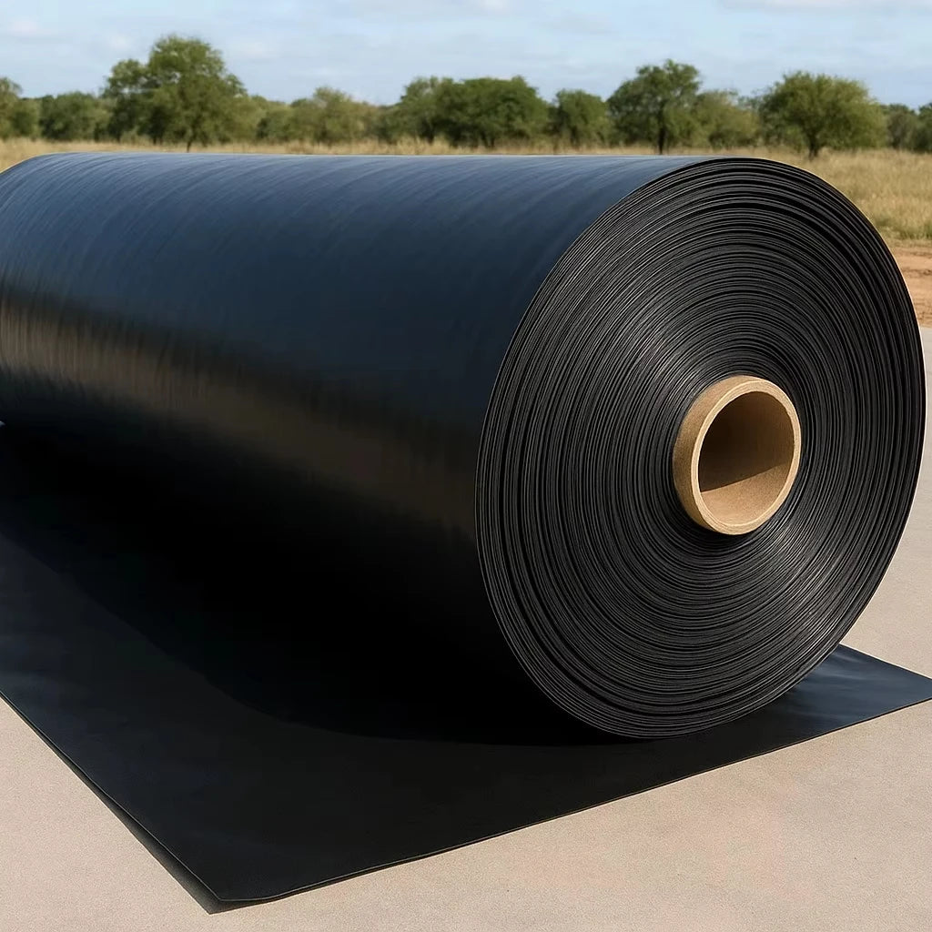High Quality LDPE HDPE Black Smooth Anti-UV 1.0m 1.5mm Geomembrane Dam Liner for Fish Pond Shrimp Farm Landfill and River Bank MegaBDM
