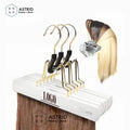 Astrid 23 CM Space Saving White Wooden Clip Salon Shop Display Custom Logo Bag Wig Hair Extensions Hanger