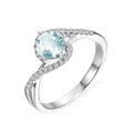 925 Sterling Silver Natural Stone Blue Topaz Twisted Engagement Ring Wedding Jewelry for Women 2022 Destiny Jewellery