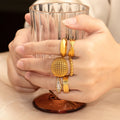 Wholesale New Hollow Grid Ball Women's Niche Design Round Finger Ring Internet Popular Trendy Elegant Jewelry Ring