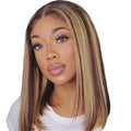 Top Quality 13*4 Transparent Lace Frontal Wig Human Hair bob Straight Wig Super Double Drawn for Black Women Daily Party Use