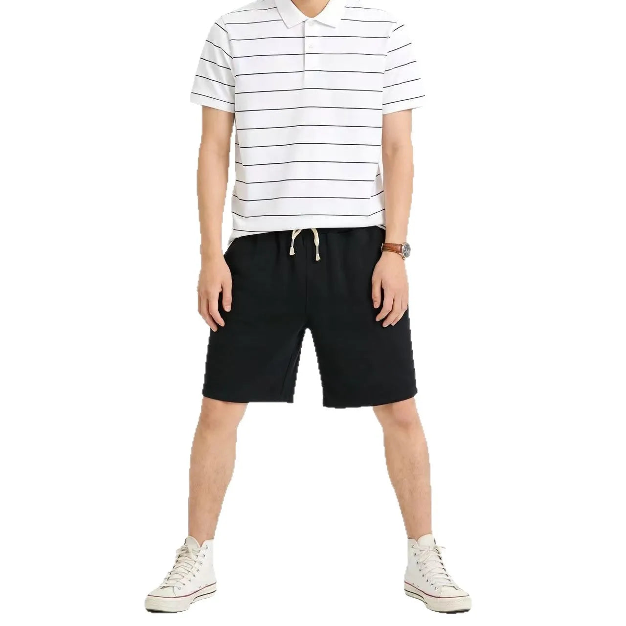 OEM Factory 100% Cotton Breathable Quick Dry Plus Size Knee Length Five Point Men Summer Sports Casual Loose Straight Leg Shorts