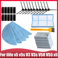 For iLife v5 v5s V3 V3s v5pro V50 V55 x5 robot vacuum cleaner spare parts, side brush Hepa Filter mop Velcro Replacement parts