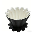 Black Ceramic Classic Cone Shape Pour Over Coffee Dripper Set with Stone Texture Reusable & Durable for Cafe Use
