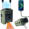 10000mAh Waist Fan Portable Handheld Hanging Neck Fan Ultra-Strong Wind with Phone Charging LED Light for Outdoor Working