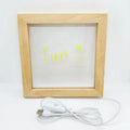 Factory Wholesale Solid Wood Photo Frame with LED Night Light Transparent Acrylic Wooden Picture Frame Engraved Carving