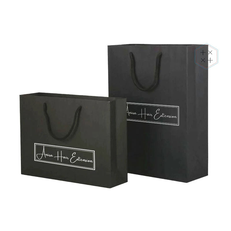 Custom logo Wig Hair Extension Paper Bag with Handle