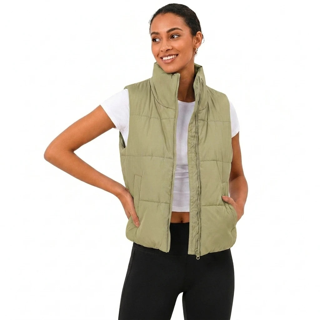 Custom Women's Outdoor Quilted Vest OEM ODM Private Label Casual Winter Manufacturer Factory Supplier MegaBDM