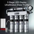 EIREE Stainless Steel 5-Stage Water Purifier with Digital Display&Pressure Gauge Under Sink Kitchen Filter System Water Purifer