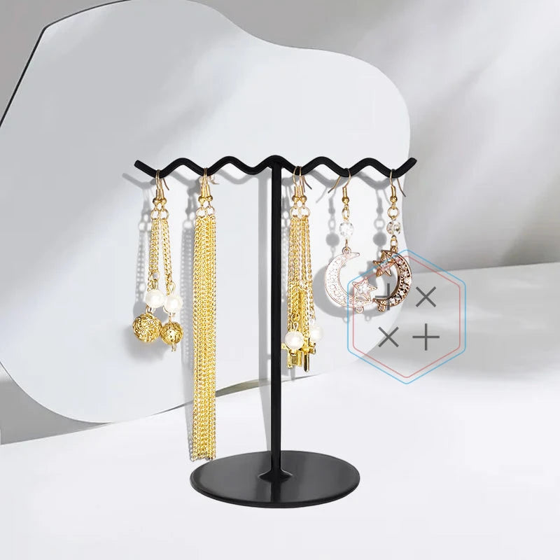 Steel Simple Modern Black Rectangle Small Jewelry Display Storage Rack with Organizing Function for Living Room