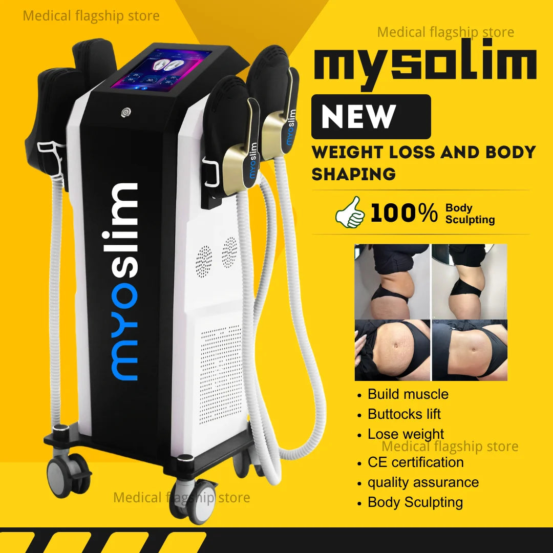 MYOslim Sculpt Machine 15Tesla 6500w 200HZ RF Fat Slimming Burning Muscle Stimulation Body Sculpting Electromagnetic