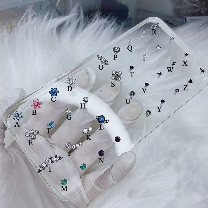 G23 Titanium Internally Threaded Tragus Cartilage  Earring Helix Stud Snug Piercing Jewelry