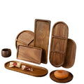 Wholesale Dishes Plates Customized Wood Service Tray Plate Wooden Coffee Snack Fruit Tea Cake Plate for Home Display Tray MegaBDM
