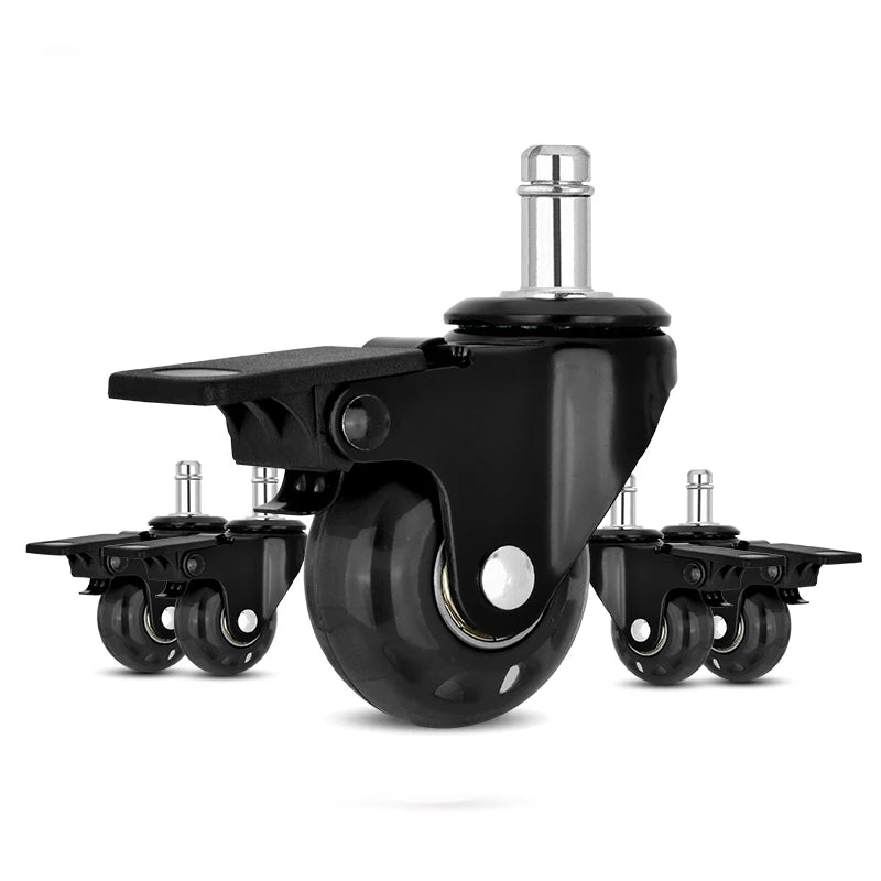 PU Swivel Casters 2inch Wheel Diameter With Brake Silent Durable 50kg Load Capacity for Gym Home Office Commercial Use Model MegaBDM